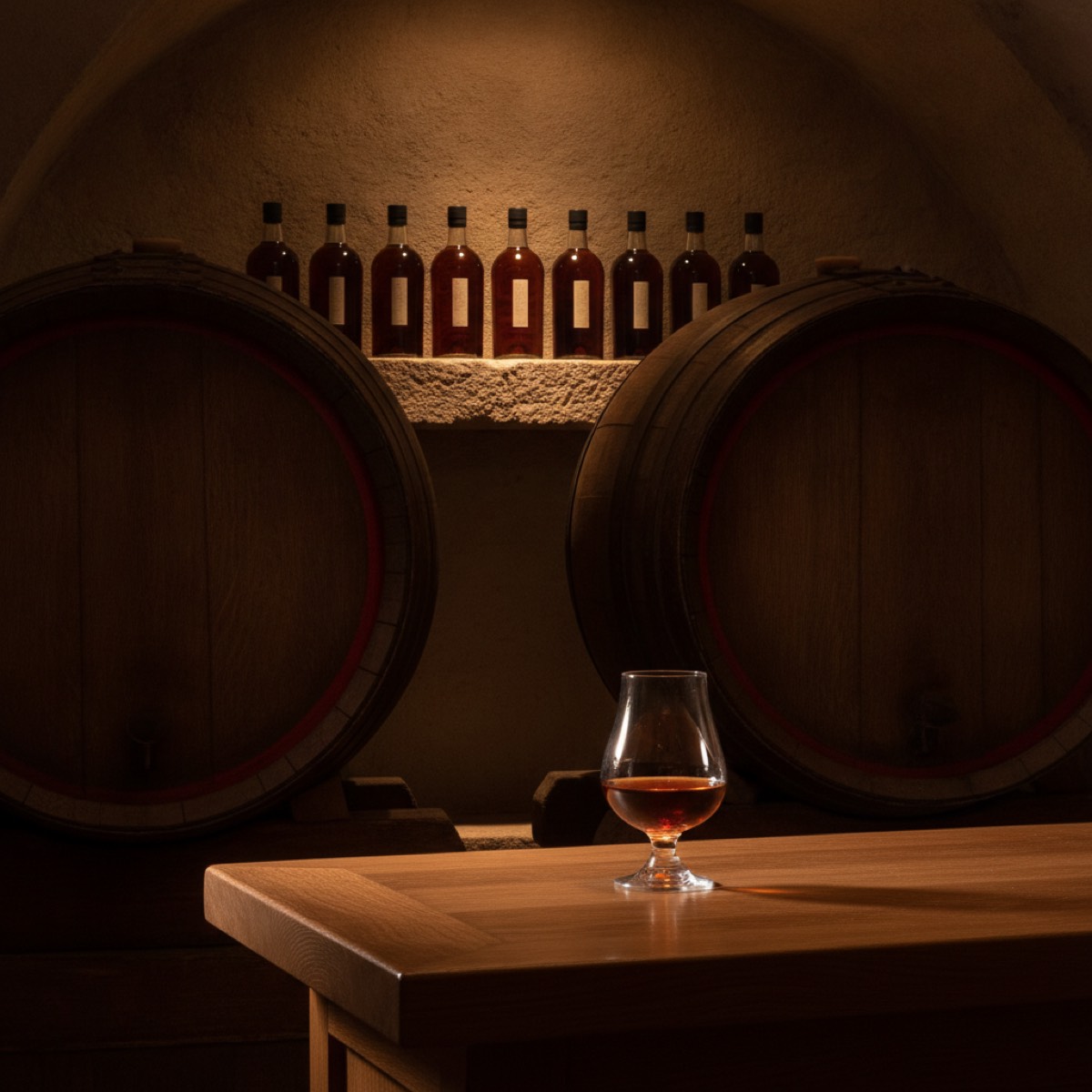 Spirits cellar shelves